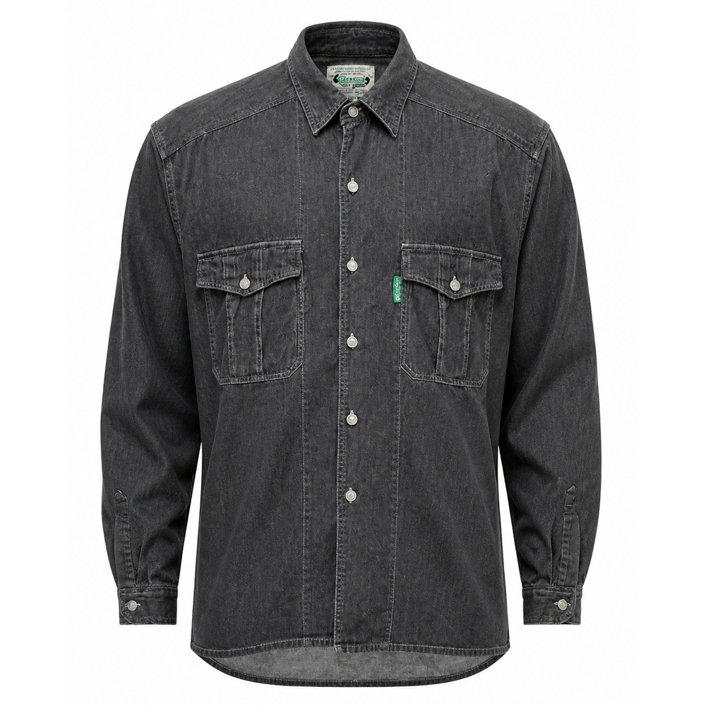 Bossini Vintage Mens Denim Shirt M Black Cabincore Workwear Gorpcore Streetwear